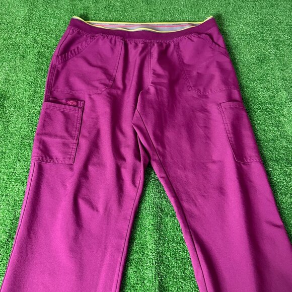 Dickies Womens Scrubs Retro Tapered Leg Pull On Burgundy Cargo Pant DK035 Size L - Picture 6 of 14